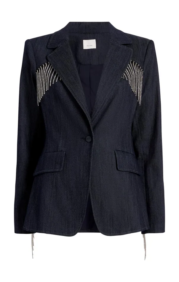 Women Rhinestone Sasha Blazer Indigo Cinq Sept Blazers