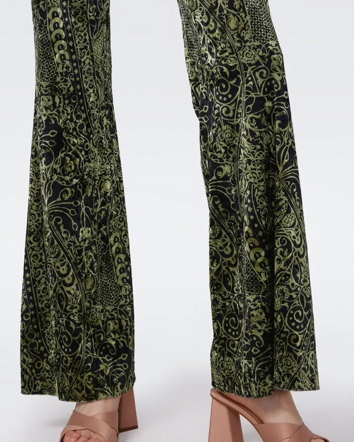Women Ruthette Velvet Pants Laced Up DVF Pants and Shorts