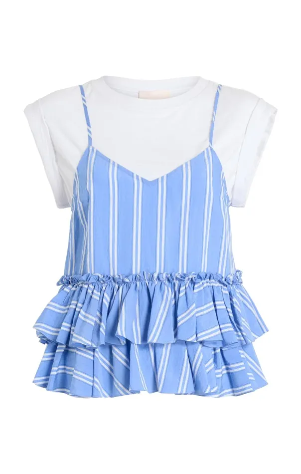 Women Samantha Top Whiteoxfordblue Cinq Sept Tees
