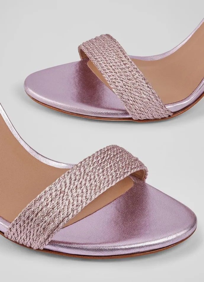Women Sandals LKBennett Ivette Pink Metallic Rope Sandals Pink Women Sandals LKBennett Ivette Pink Metallic Rope Sandals Pink