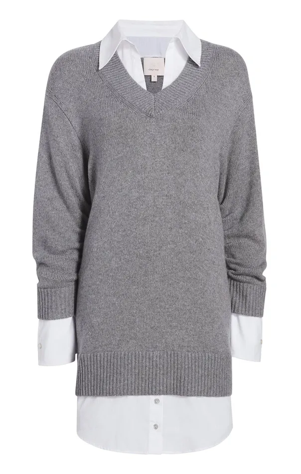 Women Santina Dress Heathergreywhite Cinq Sept Mini