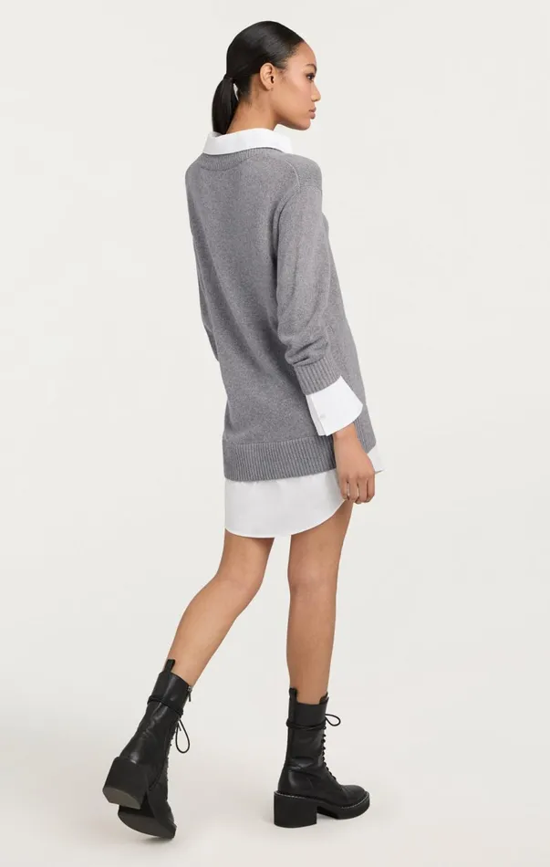 Women Santina Dress Heathergreywhite Cinq Sept Mini