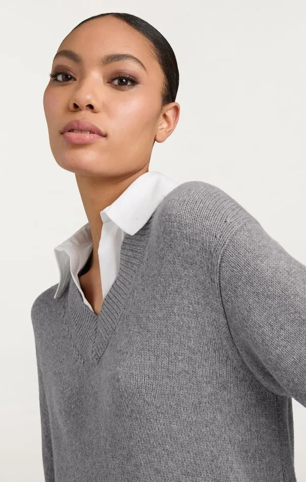 Women Santina Dress Heathergreywhite Cinq Sept Mini