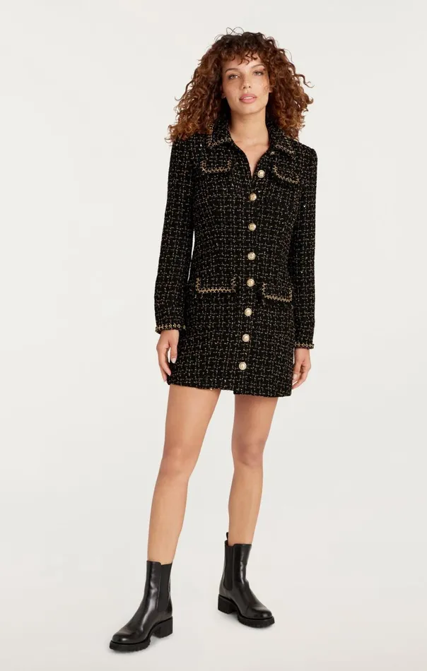 Women Sasha Dress Blackgold Cinq Sept Mini