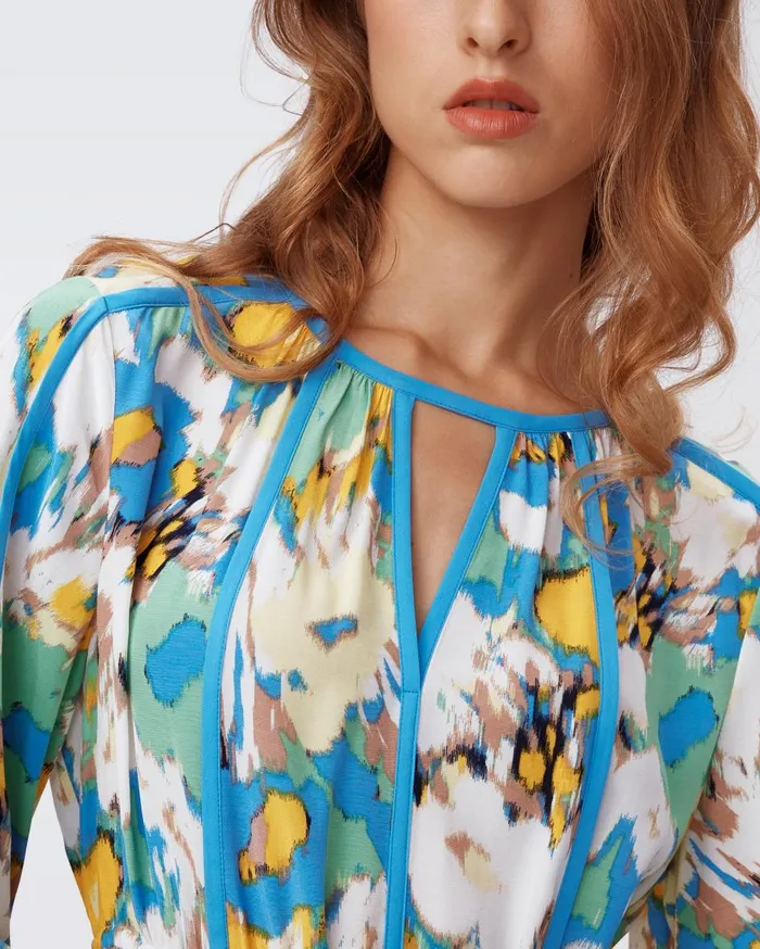 Women Scott Dress Day Dream Floral Blue DVF Dresses