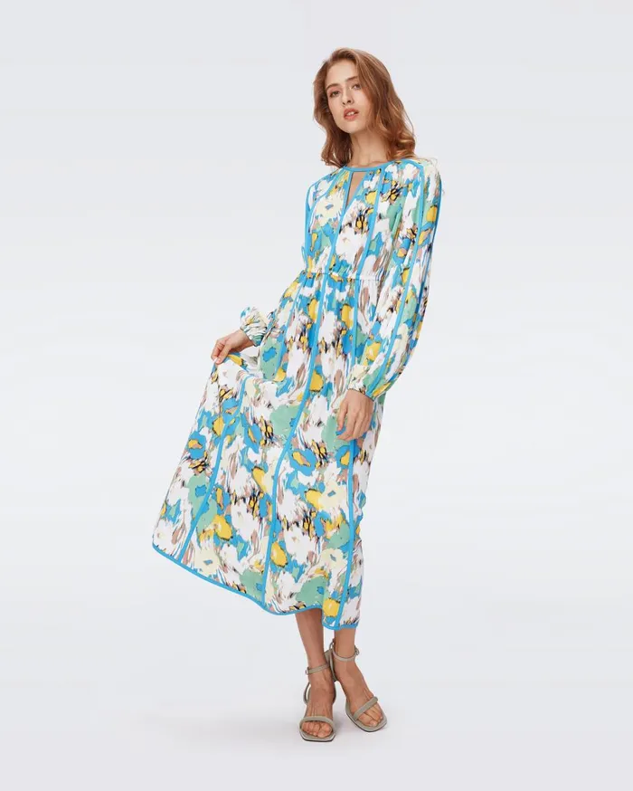 Women Scott Dress Day Dream Floral Blue DVF Dresses