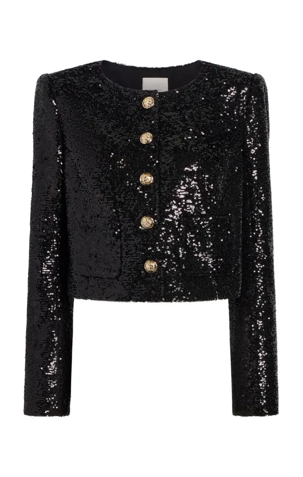 Women Sequin Randi Jacket Black Cinq Sept Jackets