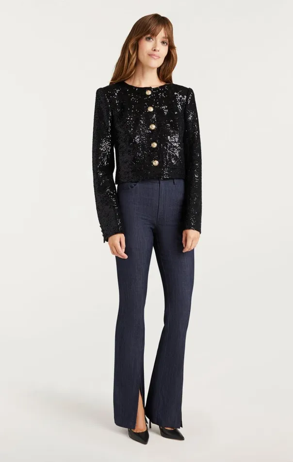Women Sequin Randi Jacket Black Cinq Sept Jackets