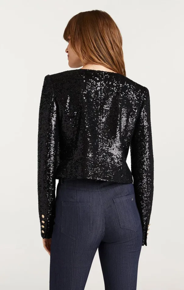 Women Sequin Randi Jacket Black Cinq Sept Jackets