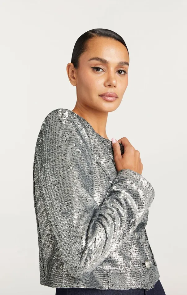 Women Sequin Randi Jacket Silver Cinq Sept Jackets