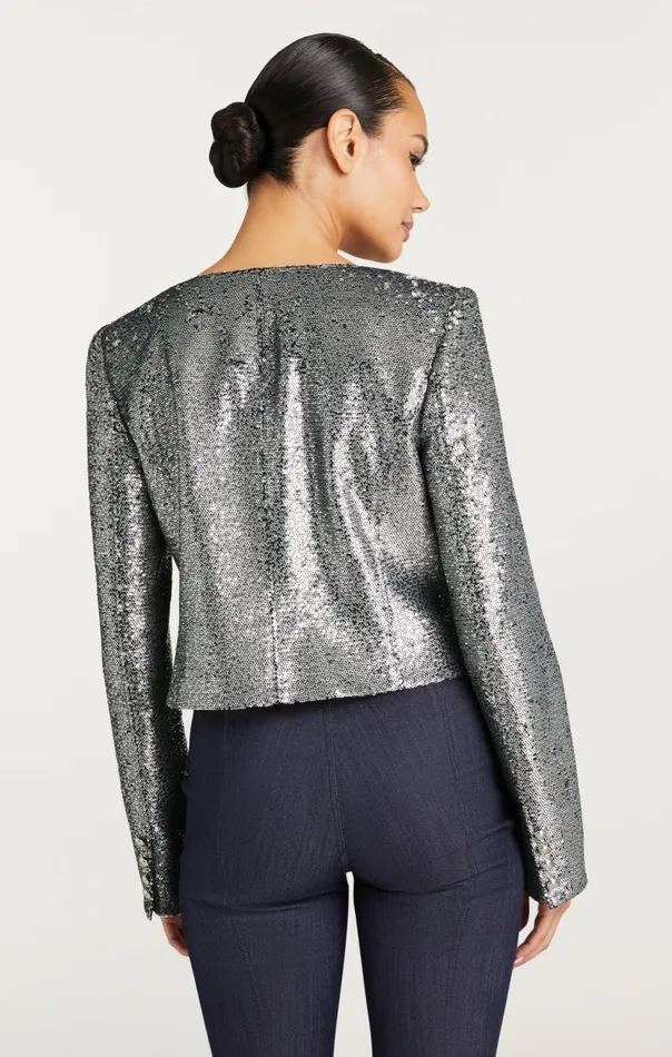 Women Sequin Randi Jacket Silver Cinq Sept Jackets