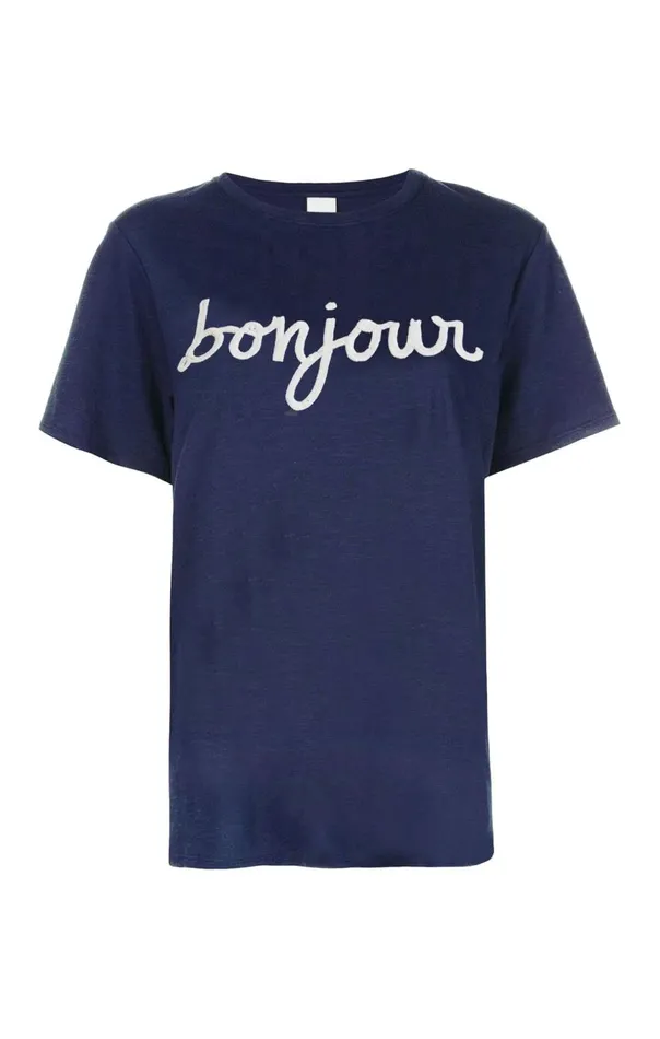 Women Sequined Bonjour Tee Navywhite Cinq Sept Tees