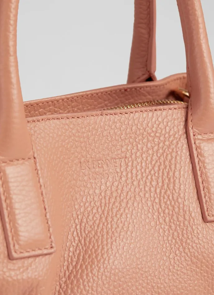 Women Shoulder Bags LKBennett Lilith Pink Grainy Leather Mini Tote Bag Women Shoulder Bags LKBennett Lilith Pink Grainy Leather Mini Tote Bag