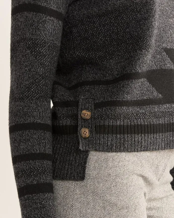 Women SIDEBUTTON MERINO SWEATER Charcoal Heatherblack Pendleton Sweaters