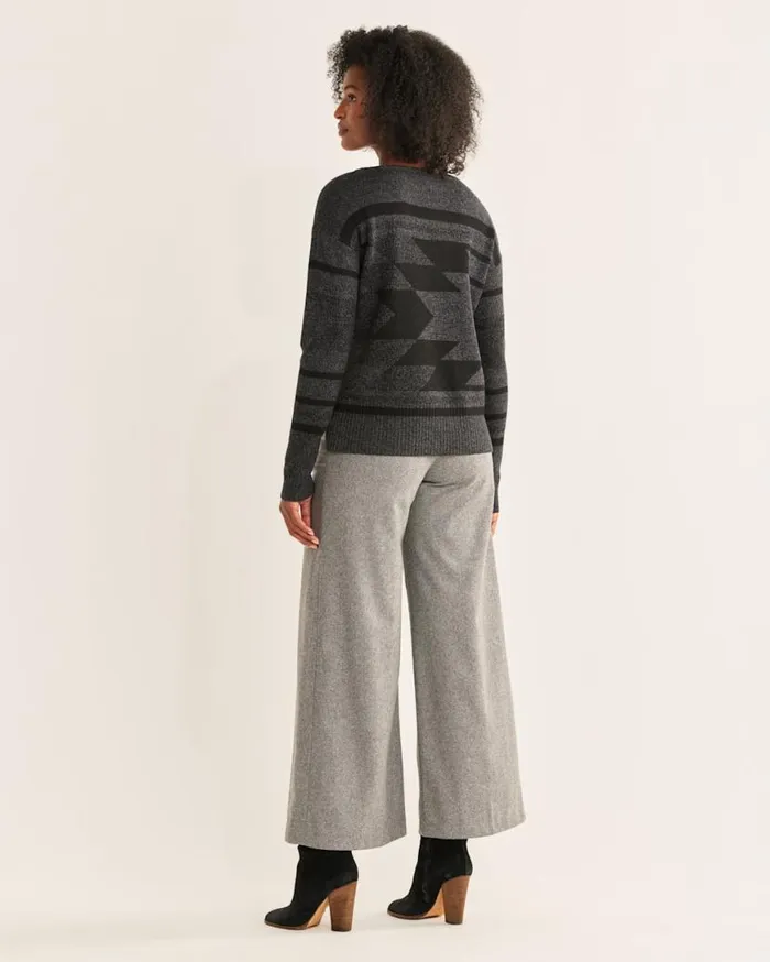 Women SIDEBUTTON MERINO SWEATER Charcoal Heatherblack Pendleton Sweaters