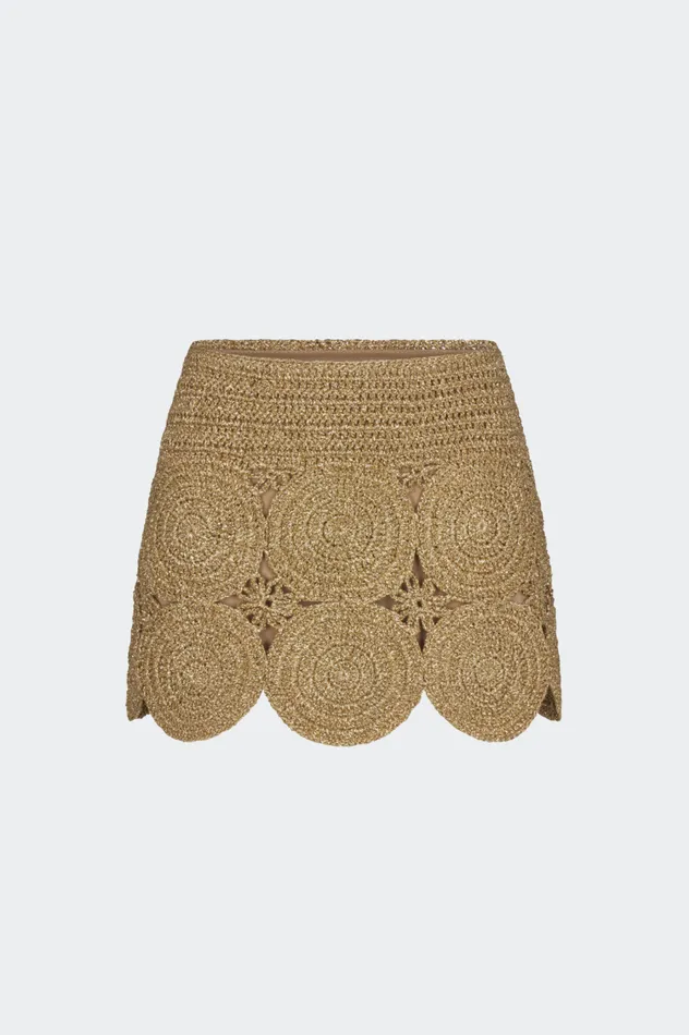 Women Simon Miller Bottoms Beep Beep Mini Skirt In Star Gold