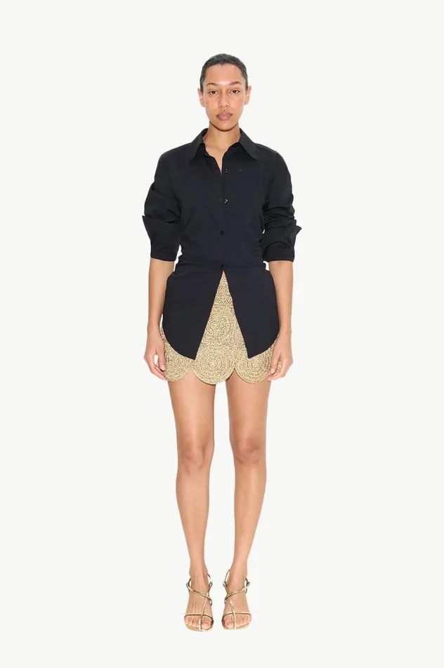 Women Simon Miller Bottoms Beep Beep Mini Skirt In Star Gold Women Simon Miller Bottoms Beep Beep Mini Skirt In Star Gold