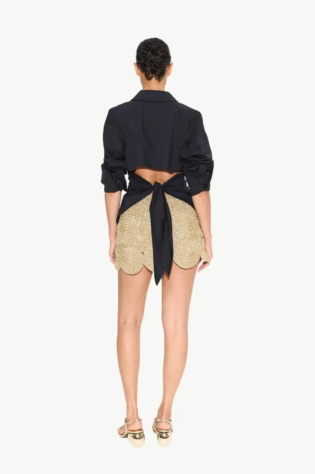 Women Simon Miller Bottoms Beep Beep Mini Skirt In Star Gold Women Simon Miller Bottoms Beep Beep Mini Skirt In Star Gold