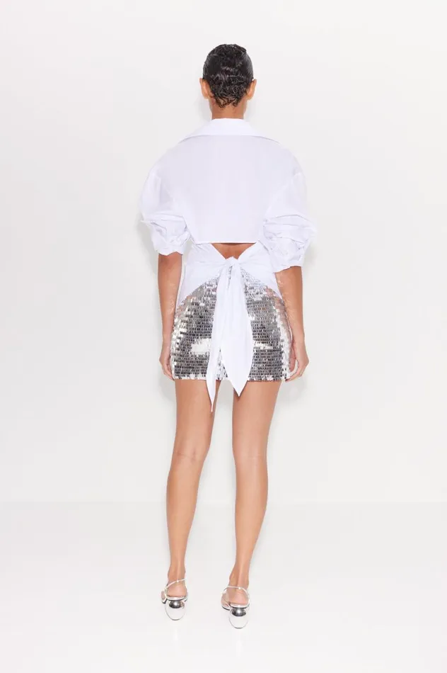 Women Simon Miller Bottoms Sequin Dizzy Skirt In Satellite Silver Women Simon Miller Bottoms Sequin Dizzy Skirt In Satellite Silver