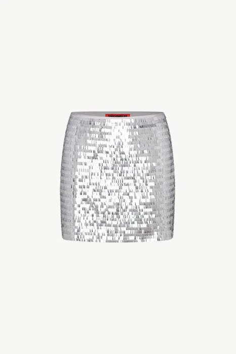 Women Simon Miller Bottoms Sequin Dizzy Skirt In Satellite Silver Women Simon Miller Bottoms Sequin Dizzy Skirt In Satellite Silver