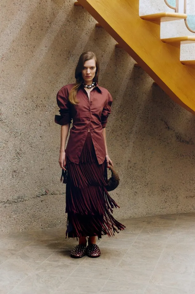 Women Simon Miller Bottoms Za Za Knit Fringe Skirt In Choco Brown Women Simon Miller Bottoms Za Za Knit Fringe Skirt In Choco Brown