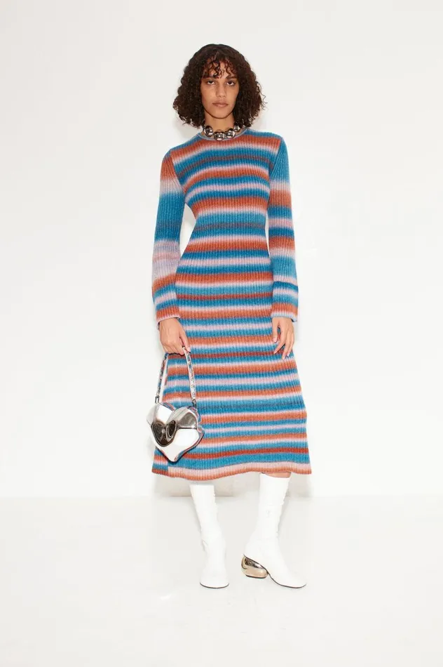 Women Simon Miller Dresses Axon Knit Dress In Matisse Blue Multi Women Simon Miller Dresses Axon Knit Dress In Matisse Blue Multi