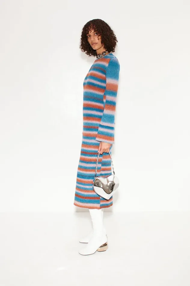 Women Simon Miller Dresses Axon Knit Dress In Matisse Blue Multi Women Simon Miller Dresses Axon Knit Dress In Matisse Blue Multi