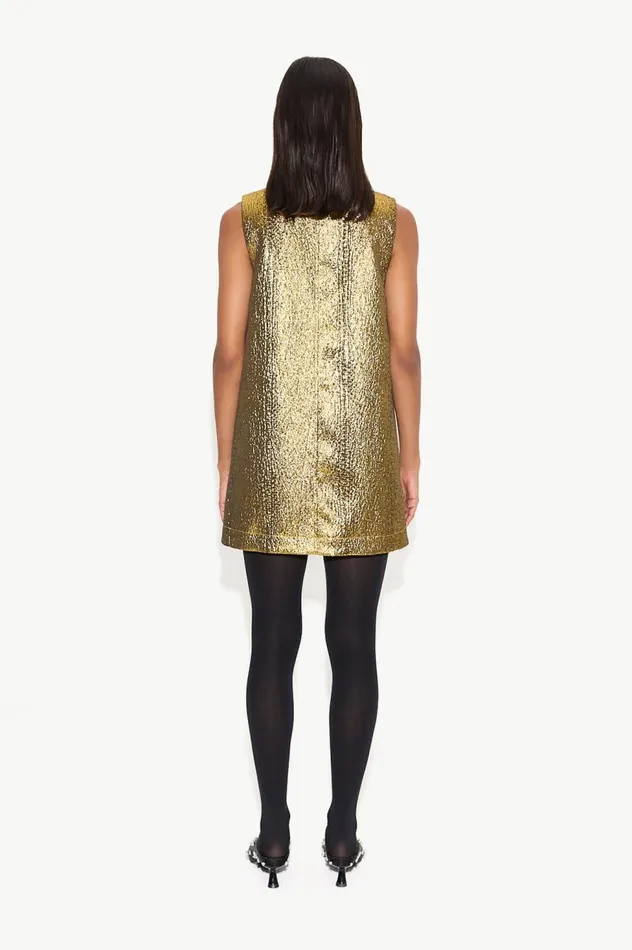 Women Simon Miller Dresses Fountain Metallic Mini Dress In Star Gold Women Simon Miller Dresses Fountain Metallic Mini Dress In Star Gold