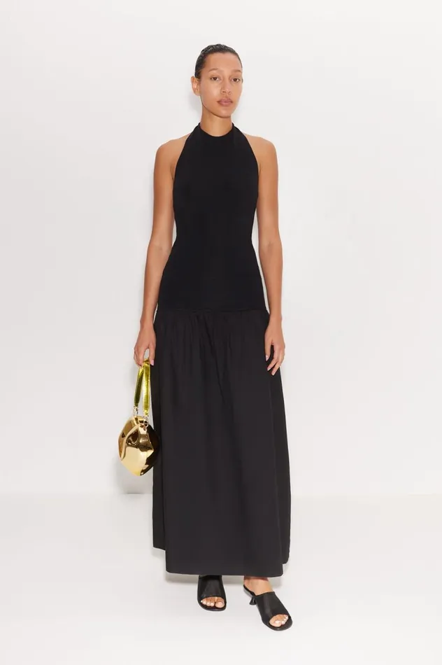 Women Simon Miller Dresses Junjo Combo Dress In Black