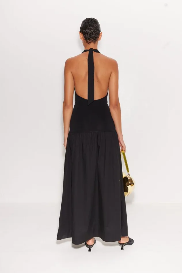 Women Simon Miller Dresses Junjo Combo Dress In Black