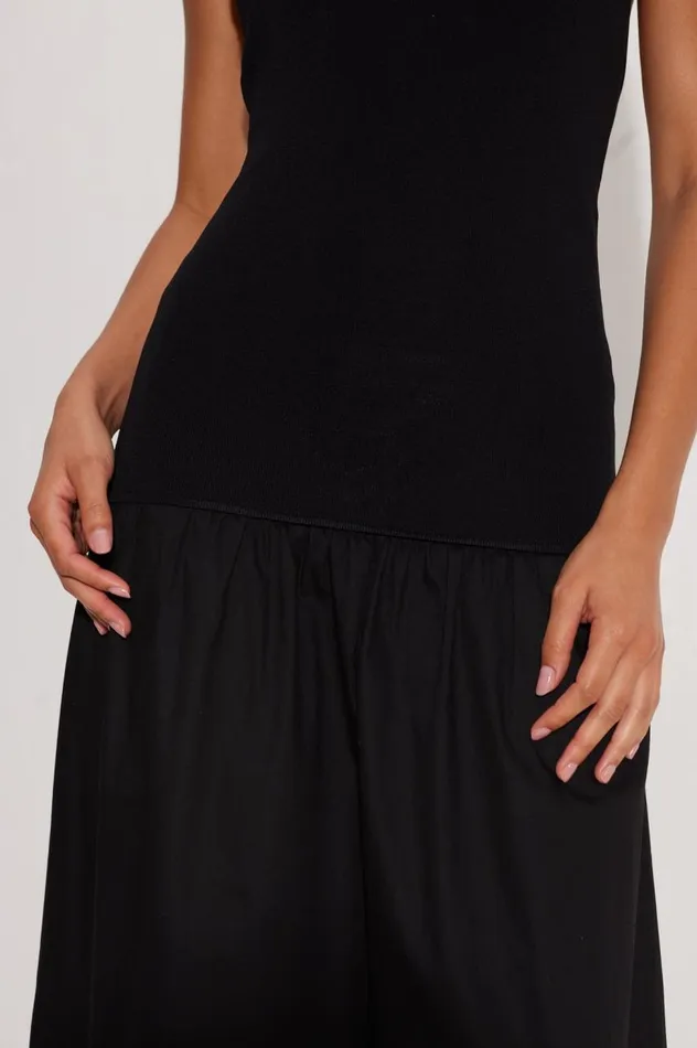 Women Simon Miller Dresses Junjo Combo Dress In Black
