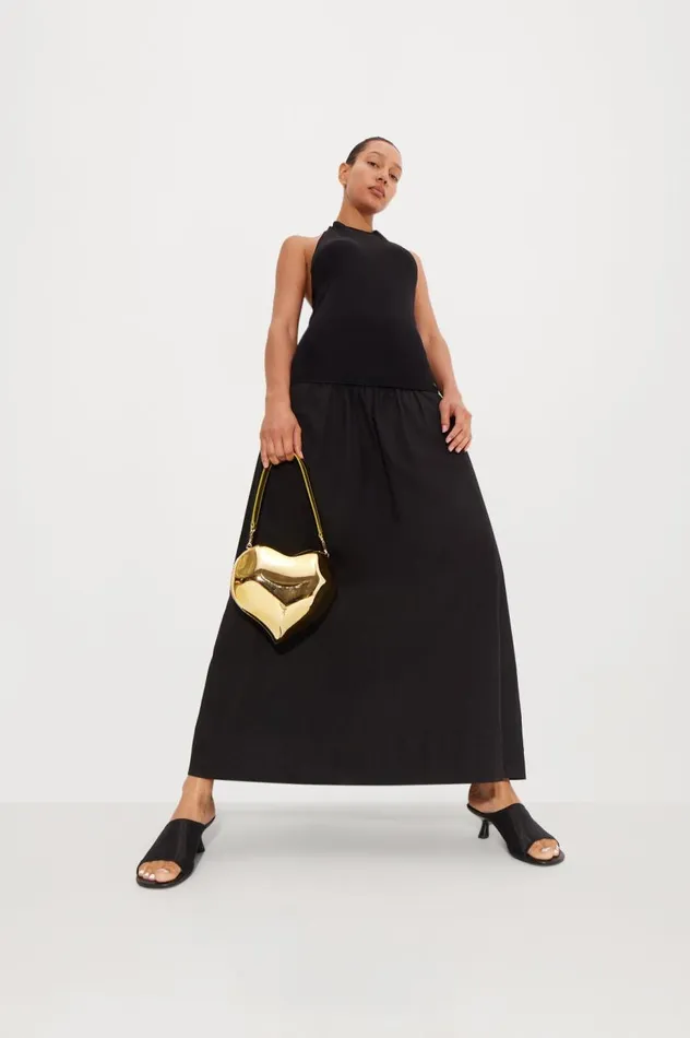 Women Simon Miller Dresses Junjo Combo Dress In Black