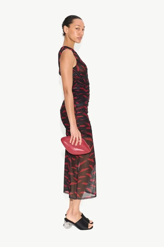 Women Simon Miller Dresses Kinny Mesh Dress In Lip Print Women Simon Miller Dresses Kinny Mesh Dress In Lip Print