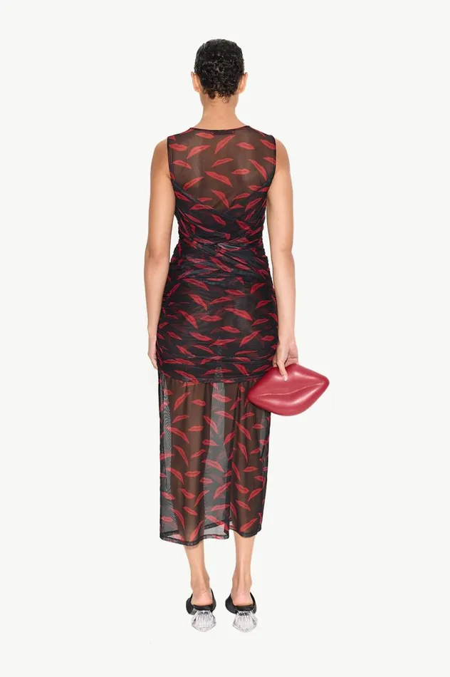 Women Simon Miller Dresses Kinny Mesh Dress In Lip Print Women Simon Miller Dresses Kinny Mesh Dress In Lip Print