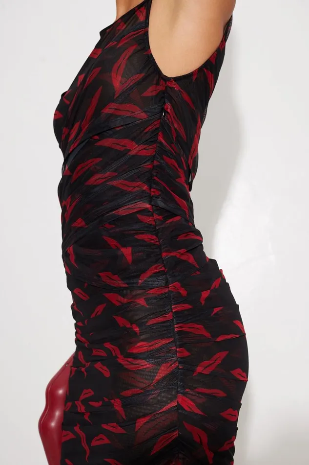 Women Simon Miller Dresses Kinny Mesh Dress In Lip Print Women Simon Miller Dresses Kinny Mesh Dress In Lip Print