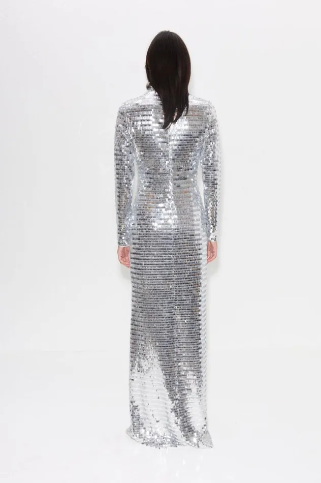 Women Simon Miller Dresses Sequin Sculpty Dress In Satellite Silver