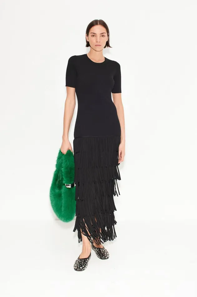 Women Simon Miller Dresses Za Za Fringe Dress In Black Women Simon Miller Dresses Za Za Fringe Dress In Black