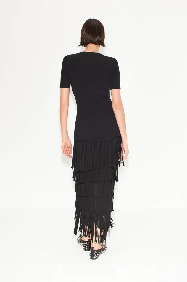 Women Simon Miller Dresses Za Za Fringe Dress In Black Women Simon Miller Dresses Za Za Fringe Dress In Black