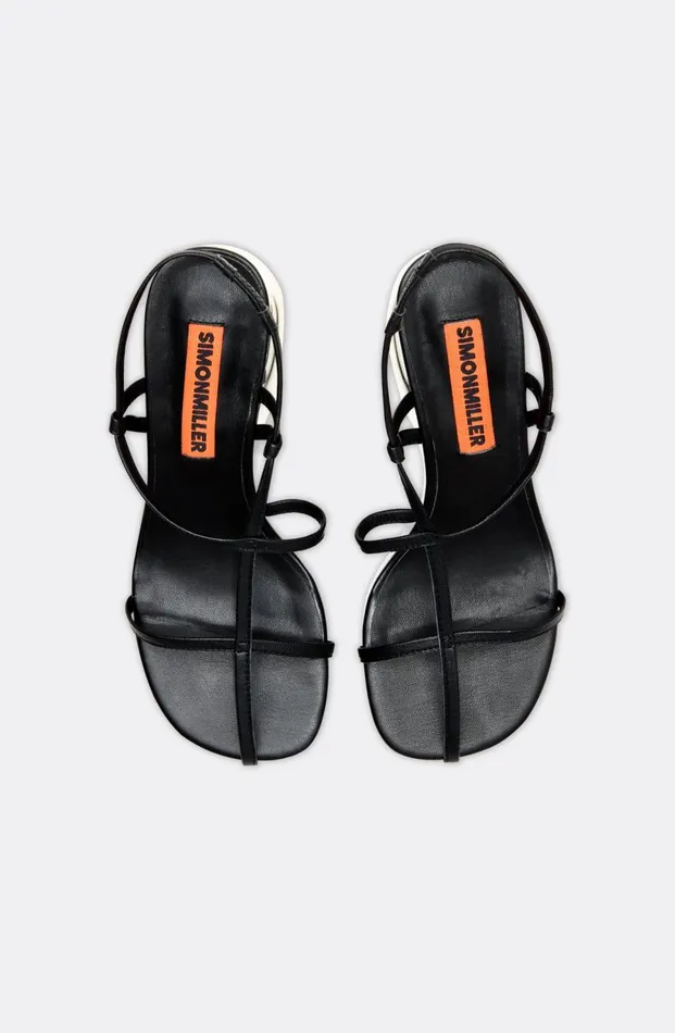 Women Simon Miller Heels Moderno Sandal In Black Goat Leather