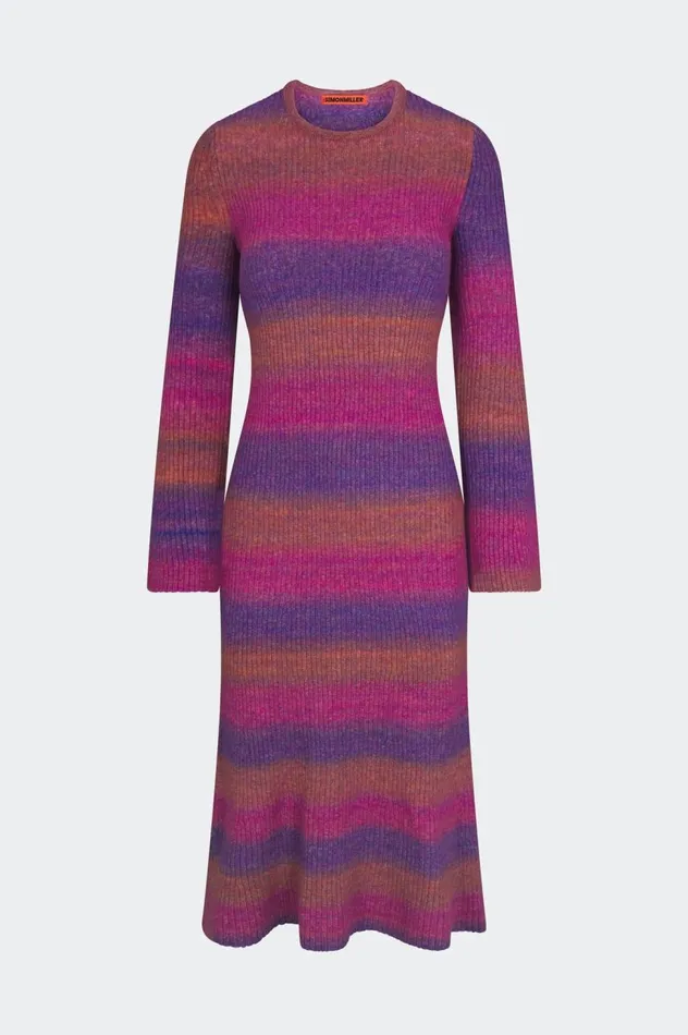 Women Simon Miller Knitwear Axon Dress In Distorted Stripe