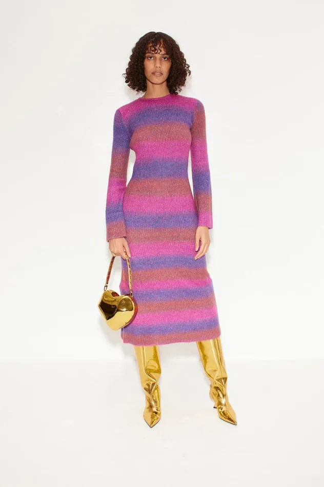 Women Simon Miller Knitwear Axon Dress In Distorted Stripe