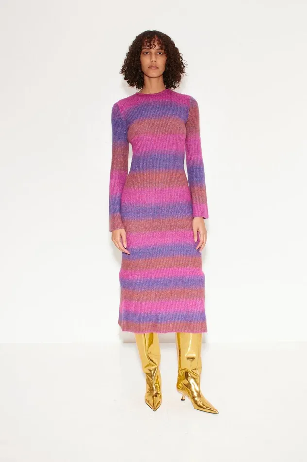 Women Simon Miller Knitwear Axon Dress In Distorted Stripe