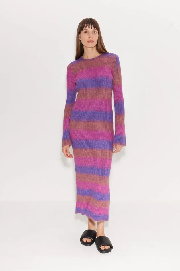 Women Simon Miller Knitwear Axon Dress In Distorted Stripe