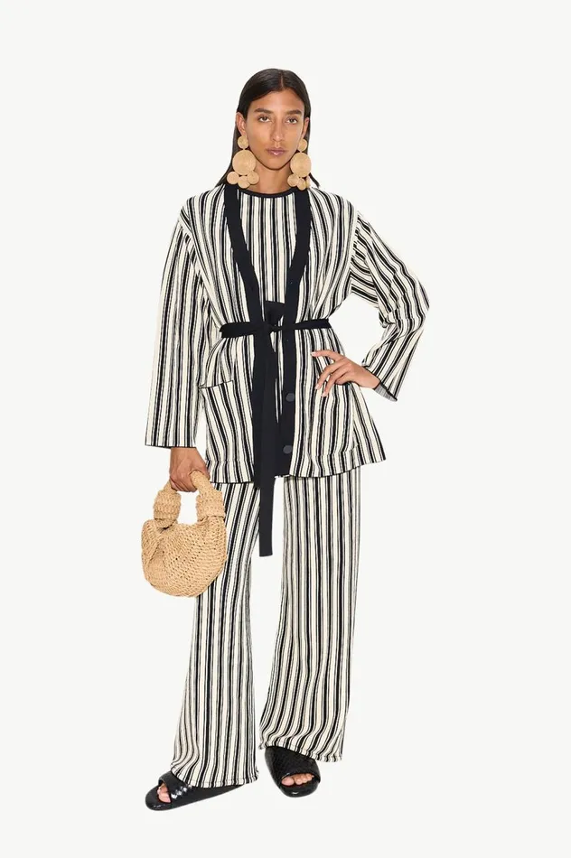 Women Simon Miller Knitwear Knits By Jabber Pant In BlackRice Flour Stripe