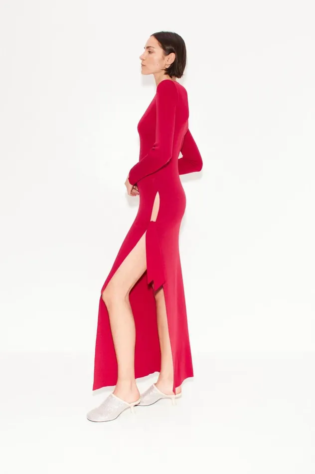 Women Simon Miller Knitwear Knits By Long Sleeve Junjo Dress In Sangria