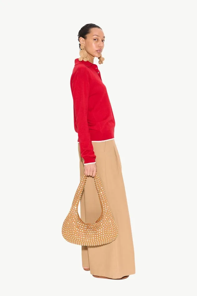Women Simon Miller Knitwear Marcel Polo Sweater In Lucky Red Merino Wool