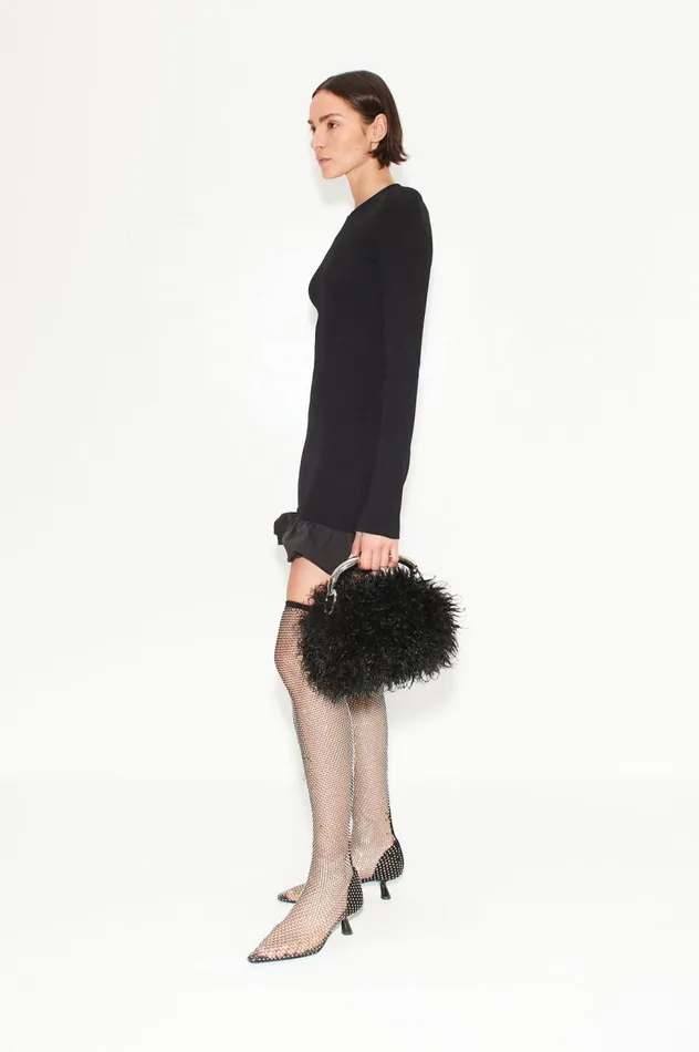 Women Simon Miller Knitwear Otto Knit Poplin Combo Dress In Black Women Simon Miller Knitwear Otto Knit Poplin Combo Dress In Black