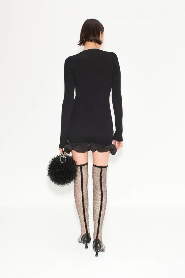 Women Simon Miller Knitwear Otto Knit Poplin Combo Dress In Black Women Simon Miller Knitwear Otto Knit Poplin Combo Dress In Black