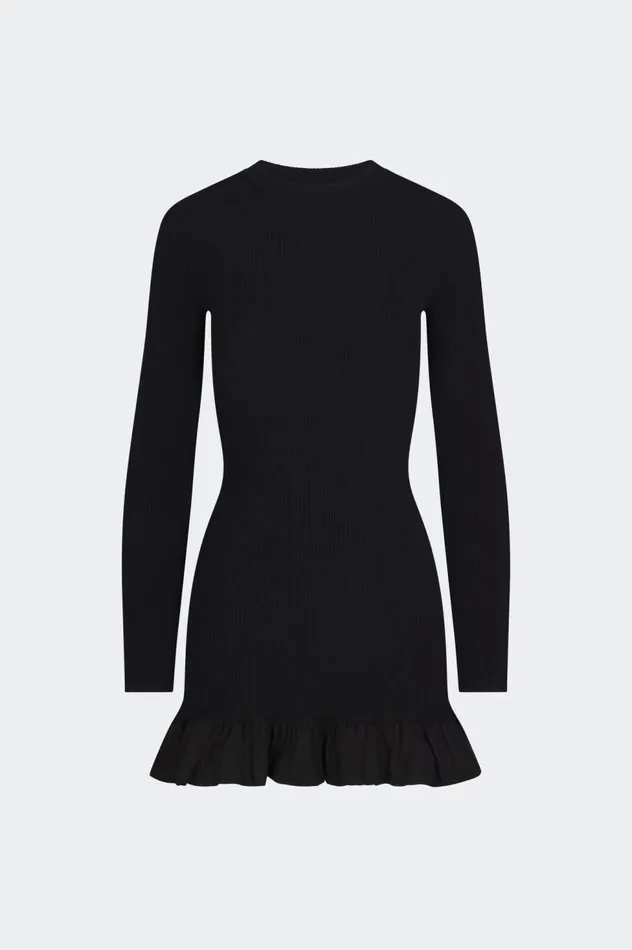 Women Simon Miller Knitwear Otto Knit Poplin Combo Dress In Black Women Simon Miller Knitwear Otto Knit Poplin Combo Dress In Black
