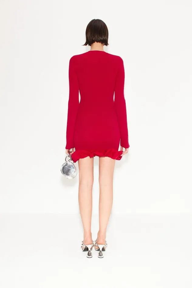 Women Simon Miller Knitwear Otto Knit Poplin Combo Dress In Sangria Malange Women Simon Miller Knitwear Otto Knit Poplin Combo Dress In Sangria Malange